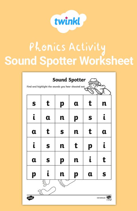 This is a fantastic exercise to practice SATPIN phonics as a class. Call out sounds and have your students find and highlight them using this fun sound spotter worksheet. Visit the Twinkl website to discover many more phonics resources that'll save you time.   #phonics #satpin #ks1resources #phonicsresource #teachingresources #ks1 #ks1english #phonicsactivities #satpinactivities #twinkl #twinklresources #language #soundspotter #sounds #homeeducationuk #homeschool #parents Jolly Phonics Group One Worksheets, Satpin Worksheets Free, Phonics Satpin Activities, Satpin Phonics Worksheets, Satpin Activities Eyfs, Satpin Activities, Satpin Phonics, Eyfs Literacy, Letter S Worksheets