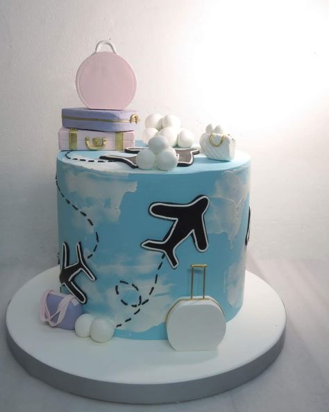 Planes Birthday Cake, Have A Safe Journey, Male Cakes, Bon Voyage Cake, Travel Cakes, America Cake, Leaving Party, Happy Journey, Planes Birthday