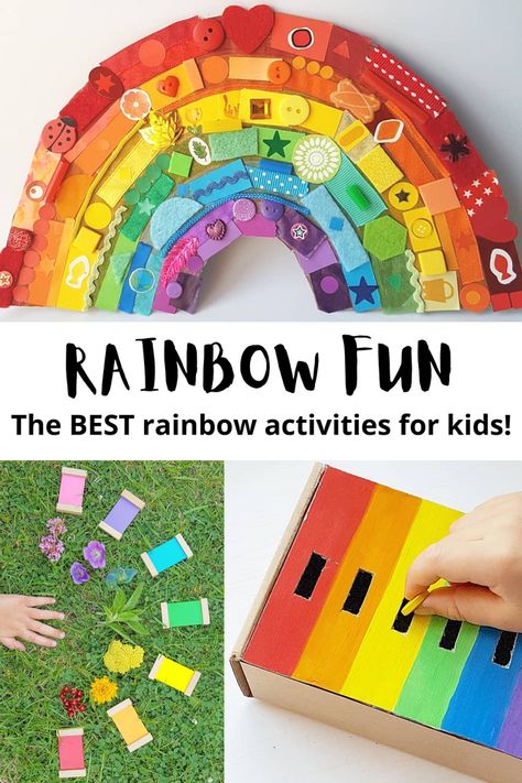 Rainbow activities Rainbow Craft Elementary, Rainbow Activities For Kids, Rainbow Party Games, Rainbow Games, Numeracy Activities, Montessori Color, Rainbow Activities, Rainbow Springs, Rainbow Garden