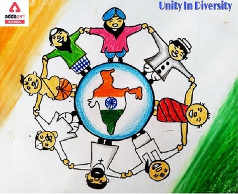 Unity in Diversity in India: Essay, Meaning, Drawing, Poster, Quotes, Slogans Unity In Diversity Poster, Unity In Diversity Drawing, Unity In Diversity Quotes, Poster Making Ideas, Diversity Drawing, Unity Drawing, Diversity Poster, Independence Day Drawing, India Poster