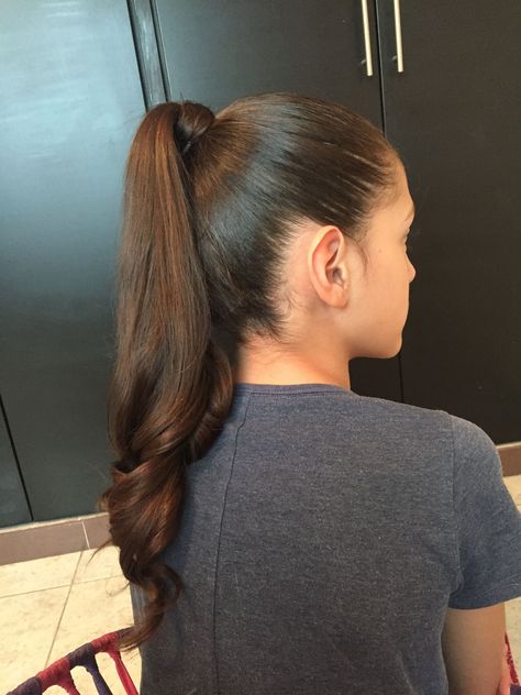 Simple ponytail Sick Back Ponytail, Full Ponytail Hairstyles, Ponytail Hairstyles Elegant, Clean Ponytail, Normal Ponytail, Hairstyle With Volume, Sleek Back Ponytail, Mom Ponytail, Tight Ponytail