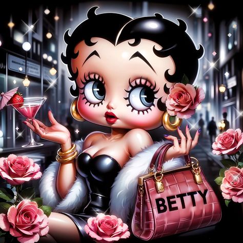 Black Betty Boop Aesthetic, Betty Boop Profile Picture, Betty Boop Aesthetic, Punk Disney Princesses, Punk Disney, Black Betty Boop, Betty Boop Cartoon, Betty Boop Art, Black Betty