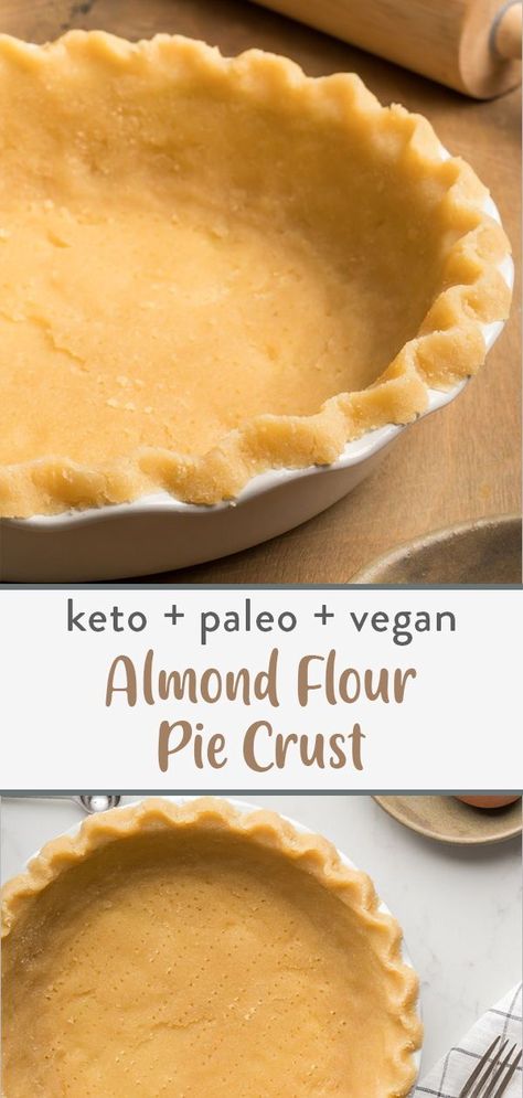 Almond Flour Pie Crust Recipe, Healthy Pie Crust, Paleo Pie Crust, Keto Pies, Paleo Pie, Almond Flour Pie Crust, Low Carb Pie Crust, Healthy Pies, Cooking Substitutions