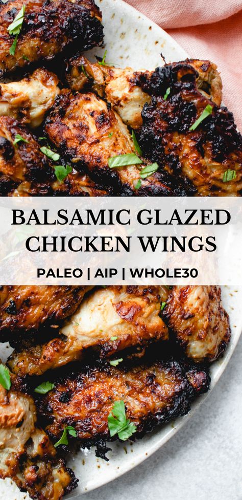 Paleo Chicken Wings, Aip Diet Recipes, Glazed Chicken Wings, Balsamic Glazed Chicken, Aip Paleo Recipes, Paleo Main Dishes, Chicken Leg Recipes, Paleo Chicken Recipes, Drumstick Recipes