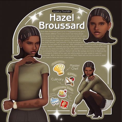 giving my sims a backstory actually motivates me to play w them. i heard someone say willow creek gives nola vibes and thus this idea was born. this is a hazel stan account bc shes so cute 🥹. her look is based off of a pin i saw but I don’t remember the creator! My Sims, Willow Creek, Pin I, Weight Workout Plan, First Job, Weights Workout, Sims Cc, I Saw, Sims 4