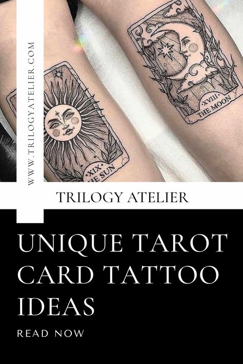 Tarot card tattoo ideas Lion Tarot Card Tattoo, Reader Tarot Card Tattoo, Tattoo Ideas Tarot Cards, Mother Maiden Crone Tattoo, The Magician Tarot Tattoo, Tarot Tattoo Ideas, Tarot Card Tattoo Ideas, Tarot Card Tattoos, Tarot Card Tattoo Design