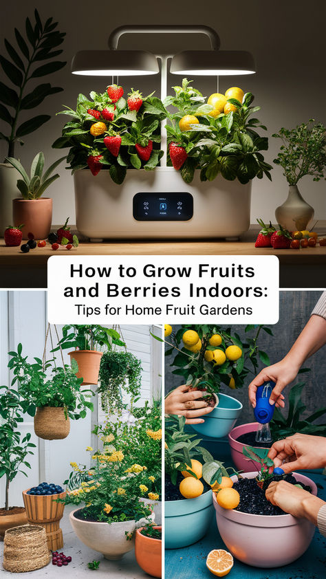 Enjoy fresh fruits and berries all year long with indoor gardening! 🍓🌿 From strawberries to dwarf citrus trees, learn how to create the perfect environment to grow your favorite produce in any space. With these tips, you'll be harvesting delicious fruits in no time.

#IndoorGardening #SmartPlantLiving #HomeGrownFruits #SmartGardening #BerryGardenTips Fruits You Can Grow Indoors, Indoor Fruit Trees, Berry Garden, Citrus Trees, Fruit Tree, Growing Fruit, Indoor Gardening, Fruit Garden, Fresh Fruits