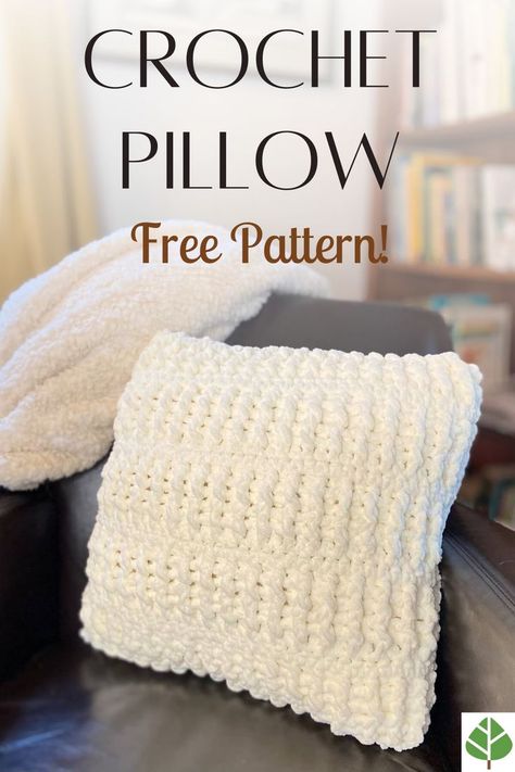 Free Crochet Pillow Pattern Chunky Yarn Crochet Pattern, Throw Pillow Cover Pattern, Crochet Cushion Covers, Pillow Cover Crochet Pattern, Chunky Yarn Crochet, Crochet Pillow Patterns Free, Crochet Cushion Pattern, Crochet Throw Pattern, Cushion Cover Pattern