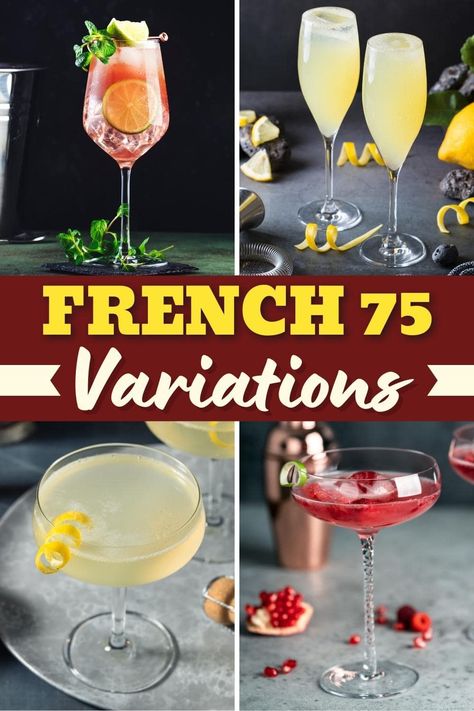 French 76 Cocktail Recipe, French 75 Drink, French 75 Recipe, Bubbly Drinks, French 75 Cocktail Recipes, French Cocktails, French 75 Cocktail, Champagne Recipes Cocktails, Champagne Drinks