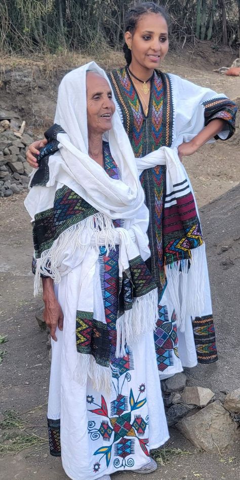 Wollo Amhara Traditional Dress, People Of The World, Ethiopia, Traditional Dresses, Traditional Outfits, Veil, Kimono Top, Dresses, Women's Top