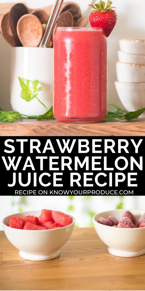 Nutritious Juice Recipe, Watermelon And Strawberry Juice, Juicing Recipes With Watermelon, Juicing Watermelon Recipes, Watermelon Juice Recipe Juicers, Energy Juice Recipes, Cold Pressed Juice Recipes, Date Recipes Desserts, Clean Juice