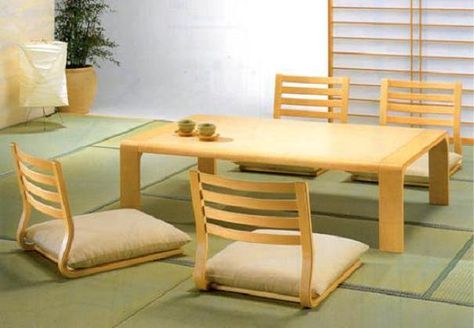 Japanese Dining Room, Japanese Dining Table, Furniture Sets Design, Dining Room Furniture Design, Dining Table Height, Furnitur Ruang Keluarga, Japanese Dining, Japanese Table, Room Furniture Design