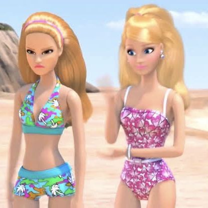 Barbie Life In The Dreamhouse Summer, Blonde And Brunette Cartoon Characters, Barbies Pics, Barbie Sets, Movie Shots, Friend Memes, Barbie Life, Cute Friend Pictures, Pinturas Disney