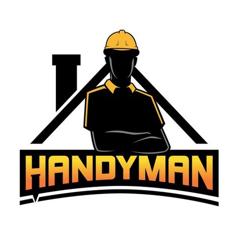 Handyman Logo, Candy Coloring Pages, Business Cartoons, Handy Man, Graphic Design Brochure, Simple Designs To Draw, Handyman Services, Construction Logo, Bold Logo