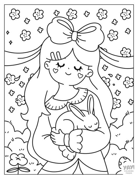 Kawaii Coloring Pages (Free Printables) Cute Girl Coloring Pages, Cute Bunny Coloring Pages, Coloring Pages Girl, Girl Coloring Pages, Kawaii Coloring Pages, Chibi Coloring Pages, Space Coloring Pages, Bunny Coloring Pages, Horse Coloring Pages