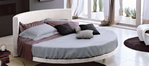 * * * EXCLUSIVE 'DELUXE ROUND BED' * * *  £650 FOR BED DELIVERED AVAILABLE IN 6FT - 7FT - 8FT - 9FT MATTRESS IS EXTRA £200 (6FT) AVAILABLE IN BLACK/BROWN/BLUE/RED/WHITE. ASK FOR MORE DETAILS! Round Bedroom, Circle Bed, Low Bed Frame, Round Bed, Romantic Bed, Minimal Bedroom, Youth Room, Curved Headboard, Low Bed