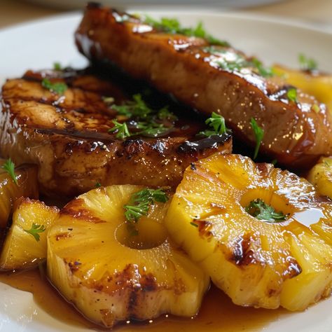 Pineapple Glazed Pork Chops, Pineapple Pork Chop Recipes, Teriyaki Pineapple Pork Chops, Pineapple Pork Chops Baked, Grilled Pineapple Pork Chops, Pineapple Marinade For Pork, Brown Sugar Pineapple Pork Chops, Pork Chops With Pineapple Recipes, Pork Chop Grill Recipes