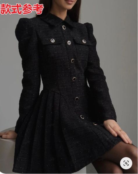 Tweed Fashion, Vip Dress, Cute Professional Outfits, Fashion Drawing Dresses, Elegant Dresses Classy, Woman Suit Fashion, Korean Fashion Dress, Cotton Blends Dress, Classy Work Outfits