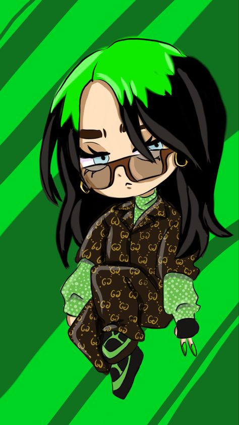 Billie Eilish Drawing Cartoon, Billie Eilish Cartoon, Doodle Png, Cartoon Kids, Cute Cartoon Wallpapers, Cartoon Wallpaper, Billie Eilish, Cartoon Drawings, Army Green