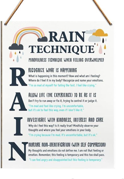 Rain Technique, Mental Health Bulletin Board Ideas, Mental Health Classroom, Office Wood Wall, Mental Health Board, Art Therapist Office, Social Worker Office, Health Classroom, Social Worker Office Decor