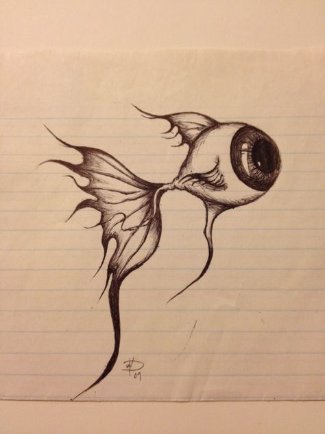 Fish Eye Drawing Fish Eye Drawing, Fish Drawing, Trippy Drawings, Creepy Drawings, Indie Drawings, Drawing Portrait, Fish Eye, Grunge Art, Dark Art Drawings