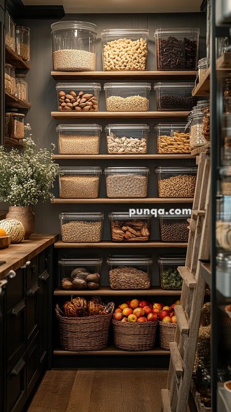 Pantry Perfection: Space-Saving Tips for Small Kitchens - punqa.com Pantry Store Room, Modern Apothecary Kitchen, Home Bakery Organization, Diy Shack, Organized Storage Room, Small Store Display Ideas, Pantry Renovation, Food Storage Rooms, Vintage Pantry