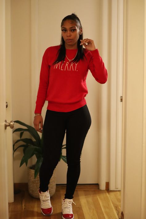 Jordan 11 Outfit Women Cherry, Cherry 11s Outfit, 11s Outfit, Cherry 11, Drip Clothing, Jordan 11 Outfit Women, Red And Black Outfits, Jordan 11s, Jordan Style