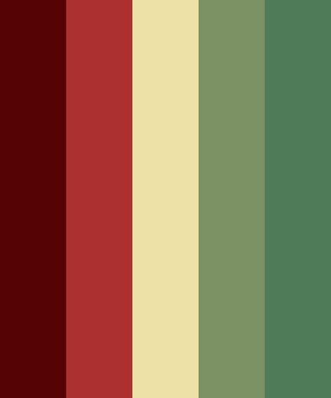 Vintage Red and Green Color Palette Red Color Pallets, Maroon Color Palette, Christmas Palette, Red Color Combinations, Green Color Combinations, Vintage Colour Palette, Christmas Color Palette, Color Palette Challenge, Red Color Schemes