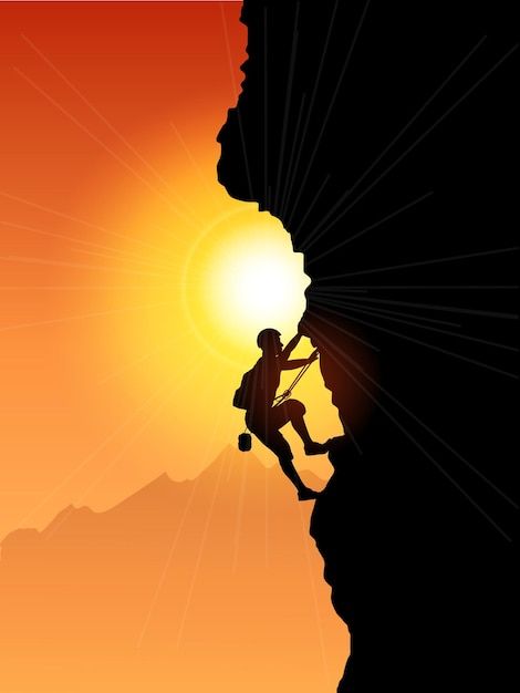 Silhouette of a rock climber against a s... | Premium Vector #Freepik #vector #rock-climber #mountain-climber #mountain-climbing #rock-climbing Climbing Silhouette, Snowflake Making, Mountain Pictures, Water Drawing, Outdoor Climbing, Photo Album Quote, Mountain Climbers, Rock Climbers, Funny Phone Wallpaper