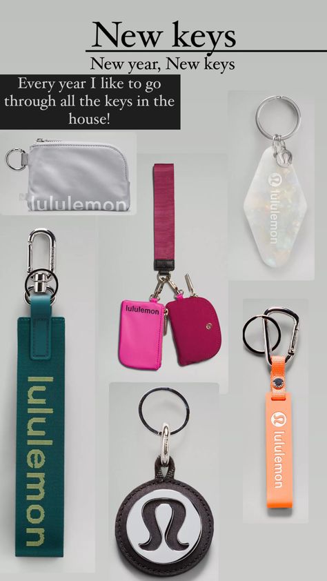 Lululemon Keychain Wallet, Lulu Keychain Aesthetic, Lululemon Keychain Aesthetic, Keychain Lululemon, Aesthetic Car Keys, Lululemon Wallet, Lululemon Wristlet, Car Keys Keychain Ideas, Cute Keychains For Car Keys