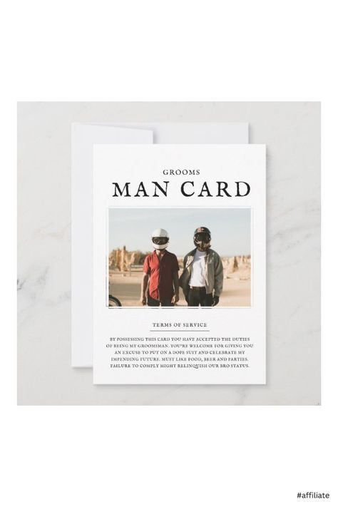 Groomsmen Proposal Wedding Stationery, Funny Best Man Proposal, Groomsmen Proposal Cards Funny, Be My Groomsman Card, Be My Groomsman, Groomsmen Photos, Groomsmen Proposal, Male Cards, Terms Of Service