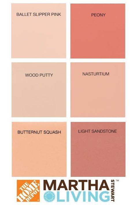 Martha stewart Light Apricot Walls, Peach Color Walls Living Room, Apricot Wall Paint, Light Colour Wall Paint, Peachy Pink Wall Paint, Light Peach Walls Living Room, Peach Colour Nursery, Terracotta And Pink Nursery, Cheery Paint Colors