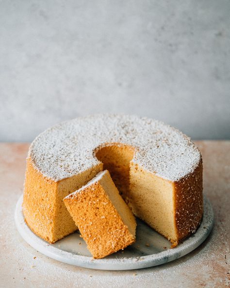 Lets talk sponge cake. Not in the way that cakes are often generically referred to as a sponge (Victoria I am looking at you!), but actual sponge cake. By that I mean cakes which are traditionally leavened solely through the whisking of eggs (either whole or egg whites), and now in modern times with a little help from a chemical leavener too This would include Angel Food Cake, Swiss Roll, Jaconde and of course Genoise, probably the most well known sponge. But today I want to talk about one of… Mean Cakes, The Boy Who Bakes, Ultimate Chocolate Chip Cookies, Rich Cake, Roasted Strawberries, Cookie Spread, Lets Talk, Swiss Roll, Chiffon Cake