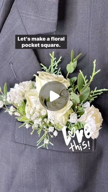 Bouteniers Pocket Square, Floral Pocket Square Boutonniere Diy, Pocket Square Boutonniere Diy, Boutonniere Pocket Square, Pocket Boutonniere Diy, Diy Pocket Boutonniere, How To Make A Pocket Boutonniere, Wedding Arch Flowers Diy, Floral Pocket Square Boutonniere