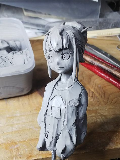 Clay Character Design, Sculpture Character Design, Clay Character Sculpture, Anime Sculpture, Character Sculpture, Sculpting Tutorials, Figurine Sculpture, Design Sculpture, Sculpture Art Clay