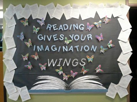 Library Bulletin Boards and Display Ideas - Kids Art & Craft School Library Bulletin Boards, Reading Areas, Reading Display, School Library Displays, Library Bulletin Board, Reading Bulletin Boards, Library Book Displays, Class Displays, Library Bulletin Boards