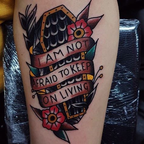 My chemical romance tattoo Mcr Famous Last Words Tattoo, Famous Last Words Tattoo, Romance Tattoo Ideas, Geometric Tattos, My Chemical Romance Tattoo, Mcr Tattoo, Romance Tattoo, Coffin Tattoo, Traditional Heart Tattoos