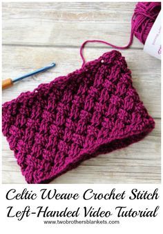 Left Handed Crochet Stitches, Celtic Weave Crochet, Left Handed Crochet, Blankets Crochet, Celtic Weave, Stitch Tutorial, Crochet Vintage, Tutorial Crochet, Stitch Crochet