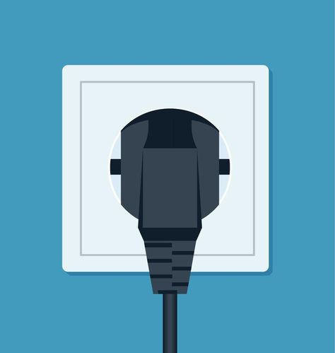 Electrical outlet and plug. Wall socket with cable. Vector illustration in flat style Plug Illustration, Wall Socket, Electrical Outlets, Flat Style, Flat Illustration, Fashion Flats, Graphic Illustration, Outlet, Vector Free