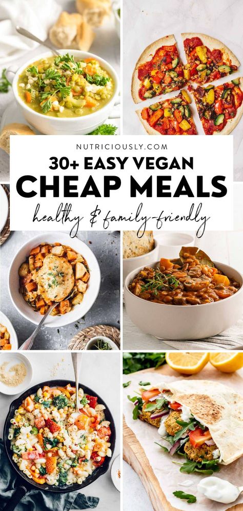 Budget Bytes Vegetarian, Poor Vegan Meals, Cheap Dinner Vegetarian, Healthy Vegan Grocery List, Meal Prep Vegetarian Dinner, Budget Friendly Plant Based Meals, Healthy Budget Vegetarian Meals, Vegan Recipes On A Budget, Cheap Healthy Vegan Dinners