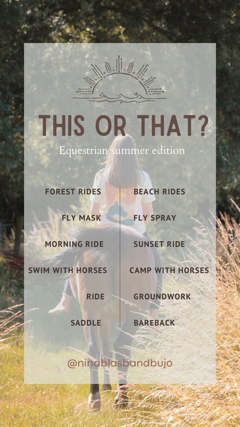 This or that horse girl édition for instagram captions and stories Horse Riding Captions For Instagram, Fly Spray, Beach Rides, Equestrian Apparel, Horse Shop, Selfie Quotes, Horse Games, Horse Camp, Equestrian Lifestyle