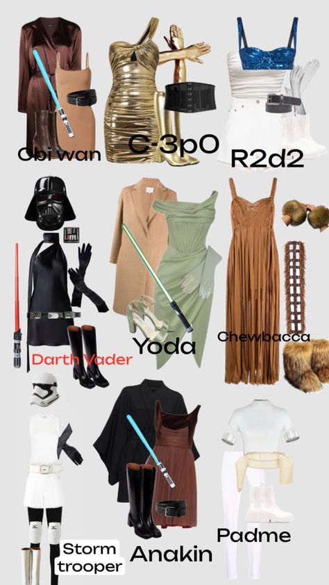 Disfraz Star Wars, Star Wars Halloween Costumes, Horror Halloween Costumes, Cute Group Halloween Costumes, Matching Halloween Costumes, Classy Halloween Costumes, Trio Halloween Costumes, Hot Halloween Outfits, Star Wars Halloween