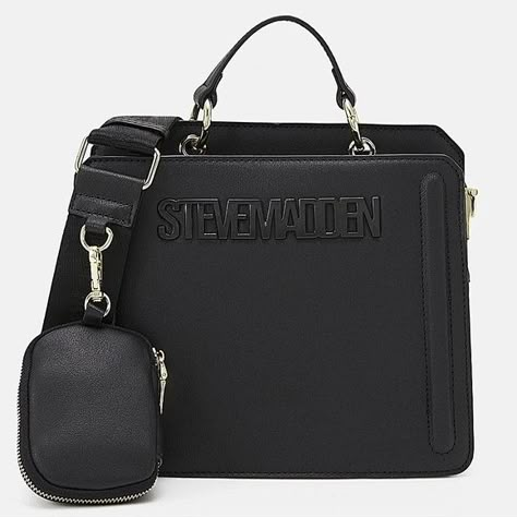 Steve Madden Tik Tok: Black 🖤 Steve Madden Black Purse, Steve Madden Bag Outfit, Steve Madden Bags Handbags, Steve Madden Purse Handbags, Tik Tok Black, Steve Madden Crossbody Bag, Name Brand Handbags, Libra Birthday, Steve Madden Purse