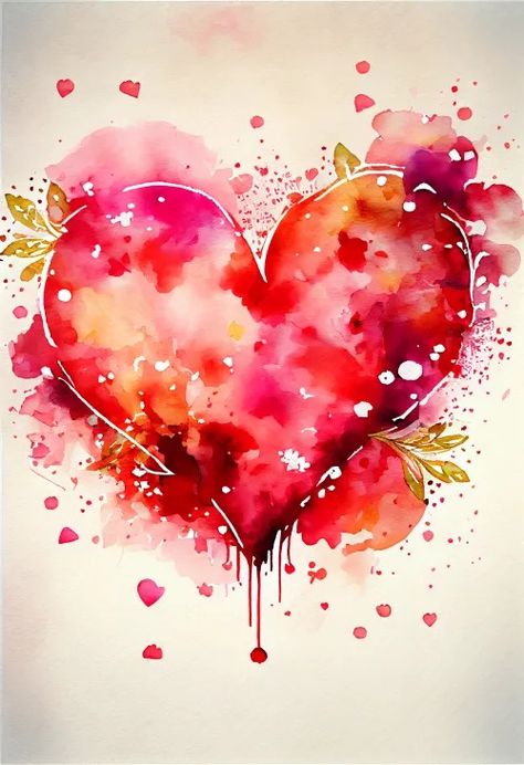 Free Valentines Day Heart Watercolor Background Valentines Wallpapers, Day Wallpaper Aesthetic, Wallpaper Valentines Day, Red Hearts Art, Wallpaper Valentines, Wallpaper Hearts, Background Valentine, Valentines Wallpaper Iphone, Heart Watercolor