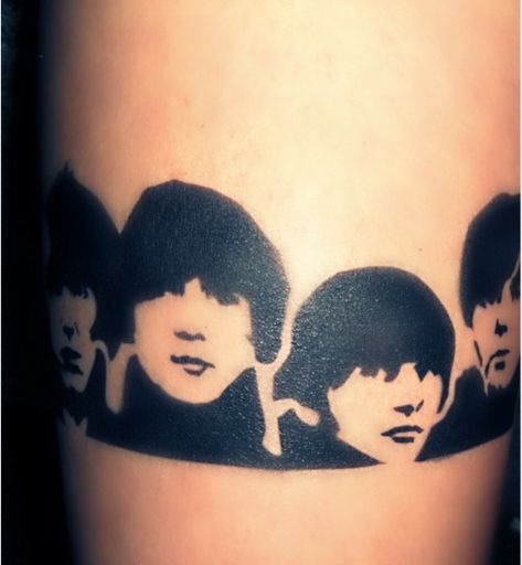 19-Beatles Tattoo Beatles Tattoo Sleeve, Beatles Tattoo, Musician Tattoo, Music Tattoo Sleeves, Sisters Tattoo, Scar Cover Up, Rubber Soul, Brick Art, Music Tattoo