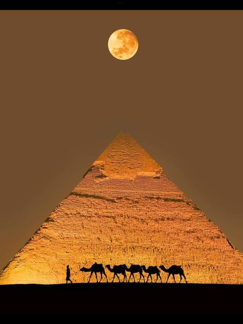 Pyramids Egypt, Iphone Wallpaper Stills, Great Pyramid Of Giza, Egyptian Pyramids, Amazing Places On Earth, Visit Egypt, Pyramids Of Giza, Moon Photography, Seven Wonders