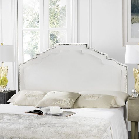 White fabric headboard