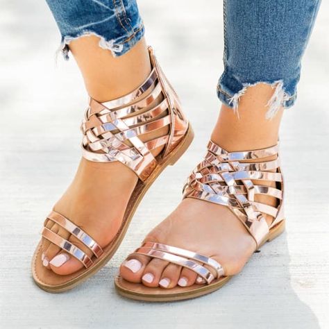 Metallic Gladiator Sandals Lita Boots, Styles For Winter, Boots Converse, Cone Heels, Spool Heels, Gladiator Flats, Strappy Sandals Gladiators, Gladiator Boots, 80s 90s Fashion