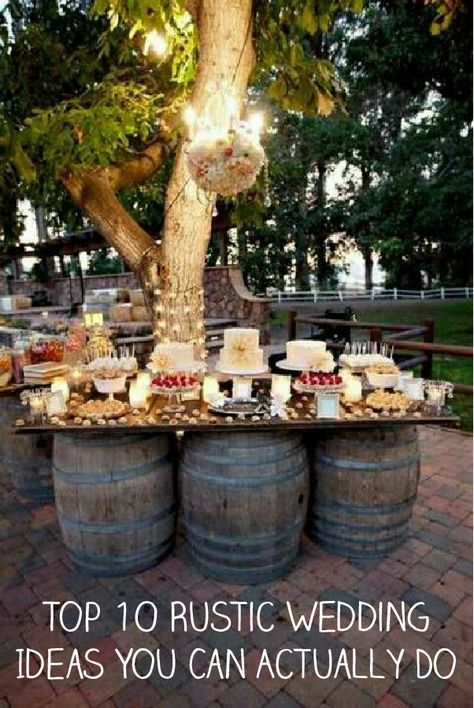 Unique Rustic Wedding, Rustic Wedding Decorations, Outdoor Dinner Parties, Wedding Themes Fall, Rustic Fall Wedding, Wedding Dessert Table, Outdoor Dinner, Have Inspiration, Rustic Country Wedding