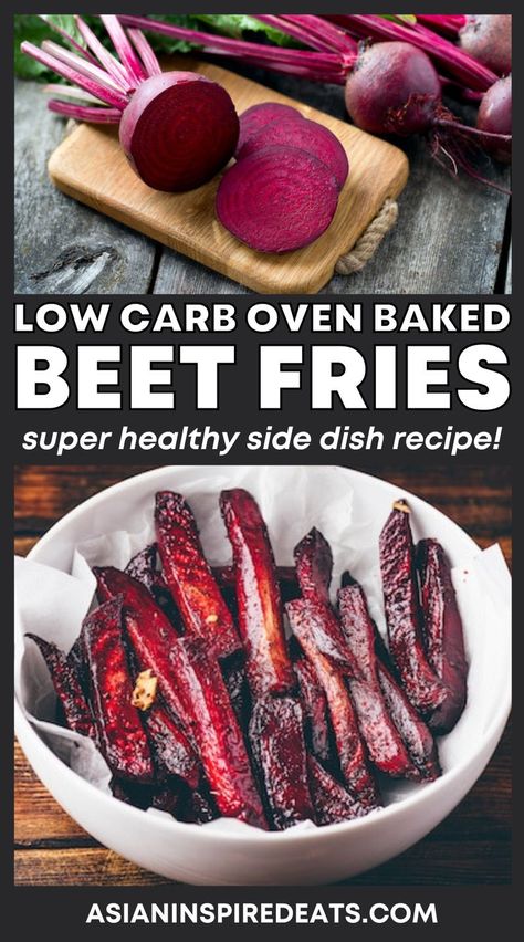 a bowl of dark red frie cut beets Beet Fries, Baked Beets, Low Carb Side Dish, Low Carb Side, Spicy Aioli, Healthy Low Carb, Healthy Side Dish, Healthy Side, Super Healthy